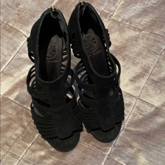 Tory BURCH Suede Platform Cage Heels - Picture 10 of 12